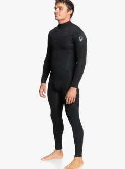 Sale Quiksilver 4/3 Everyday Sessions Back Zip Wetsuit Black