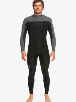 Sale Quiksilver 3/2 Everyday Sessions Back-Zip Wetsuit Black/Gun Metal