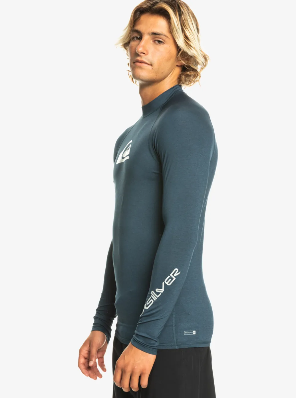 Cheap Quiksilver All Time Long Sleeve Upf 50 Rashguard Navy Blazer Heather