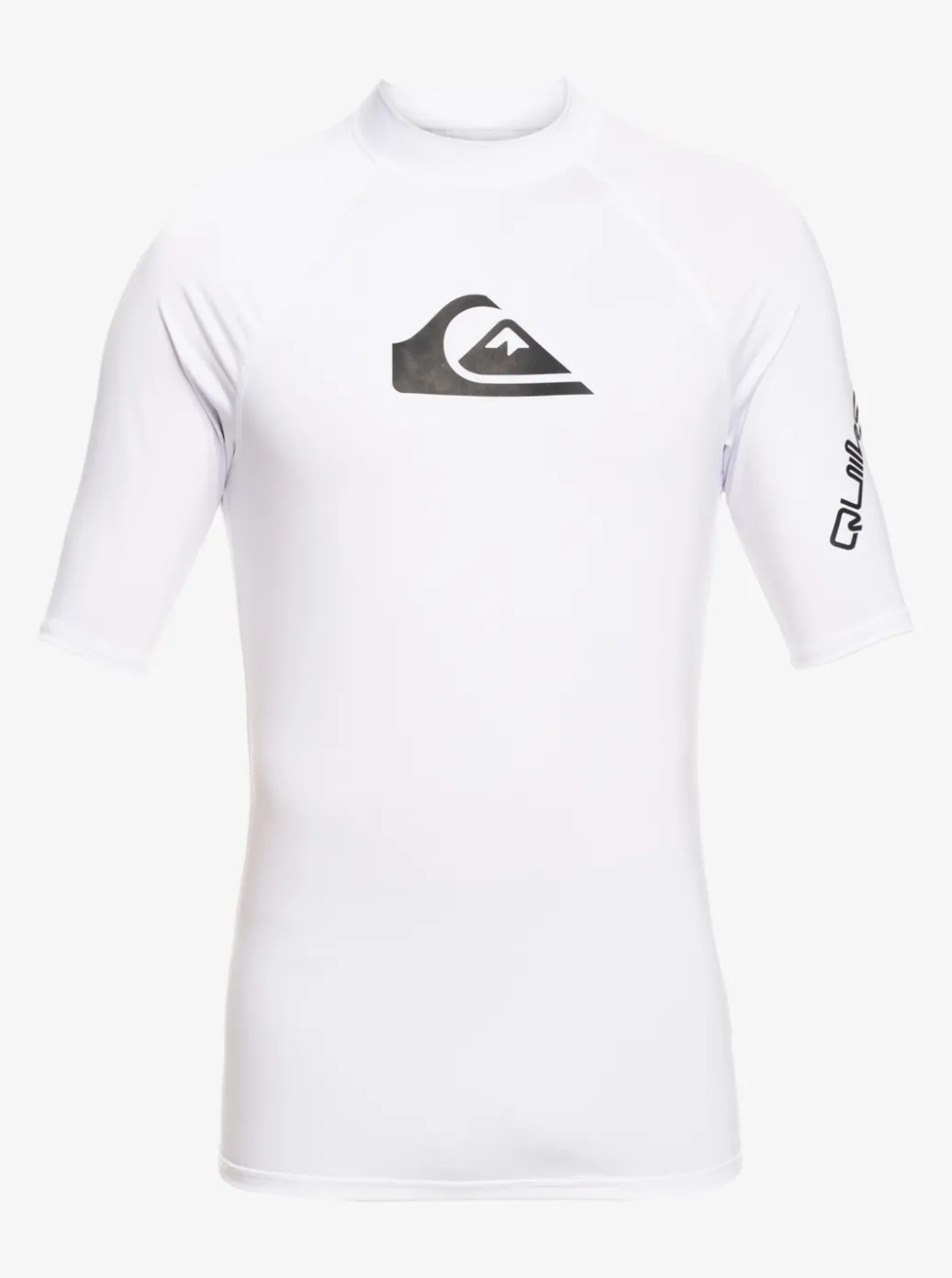Shop Quiksilver All Time Short Sleeve Upf 50 Rashguard White