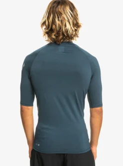 Fashion Quiksilver All Time Short Sleeve Upf 50 Rashguard Navy Blazer Heather