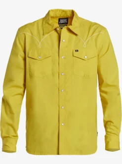 Fashion Quiksilver Andy Y Andy Cowboy Shirt Oil Yellow