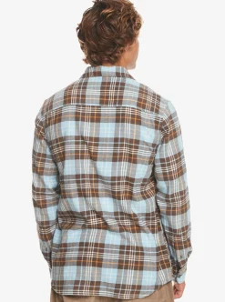 Shop Quiksilver Banchor Long Sleeve Shirt Major Brown Banchor