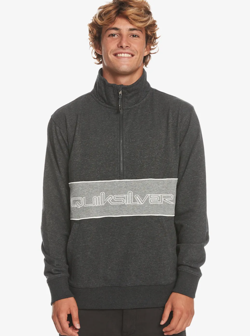 Fashion Quiksilver Bold Omni Half-Zip Sweatshirt Black Heather