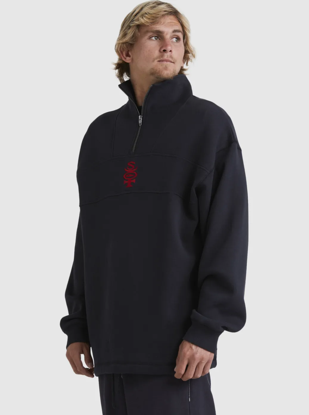 Shop Quiksilver Boogieman Zip Sweatshirt Black