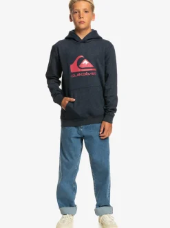 Clearance Quiksilver Boy'S 8-16 Big Logo Fleece Top Navy Blazer Heather