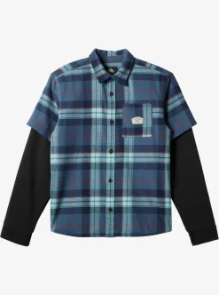 Cheap Quiksilver Boy'S 8-16 Check This Up Oversized Long Sleeve Shirt Naval Academy Check This Up Ls