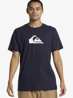 Sale Quiksilver Boy'S 8-16 Comp Logo T-Shirt Navy Blazer
