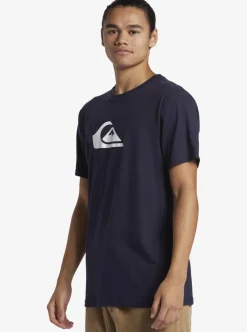 Sale Quiksilver Boy'S 8-16 Comp Logo T-Shirt Navy Blazer