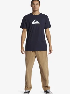 Sale Quiksilver Boy'S 8-16 Comp Logo T-Shirt Navy Blazer