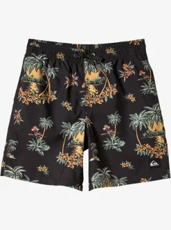 Hot Quiksilver Boy'S 8-16 Everyday Mix Vl 15Nb Elastic Waist Shorts Black Palm Spritz