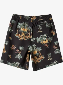 Hot Quiksilver Boy'S 8-16 Everyday Mix Vl 15Nb Elastic Waist Shorts Black Palm Spritz