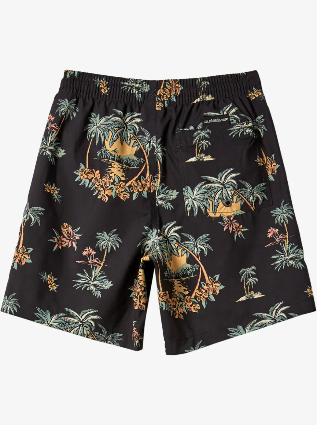 Hot Quiksilver Boy'S 8-16 Everyday Mix Vl 15Nb Elastic Waist Shorts Black Palm Spritz