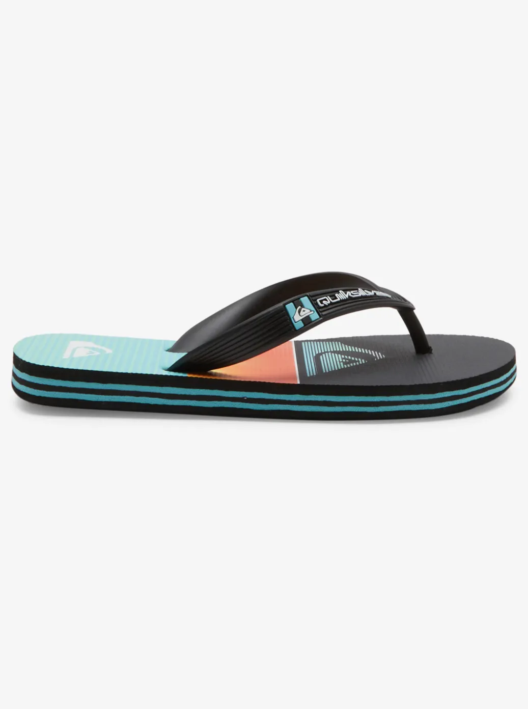 Outlet Quiksilver Boy'S 8-16 Molokai Flip-Flops Black/Orange/Green