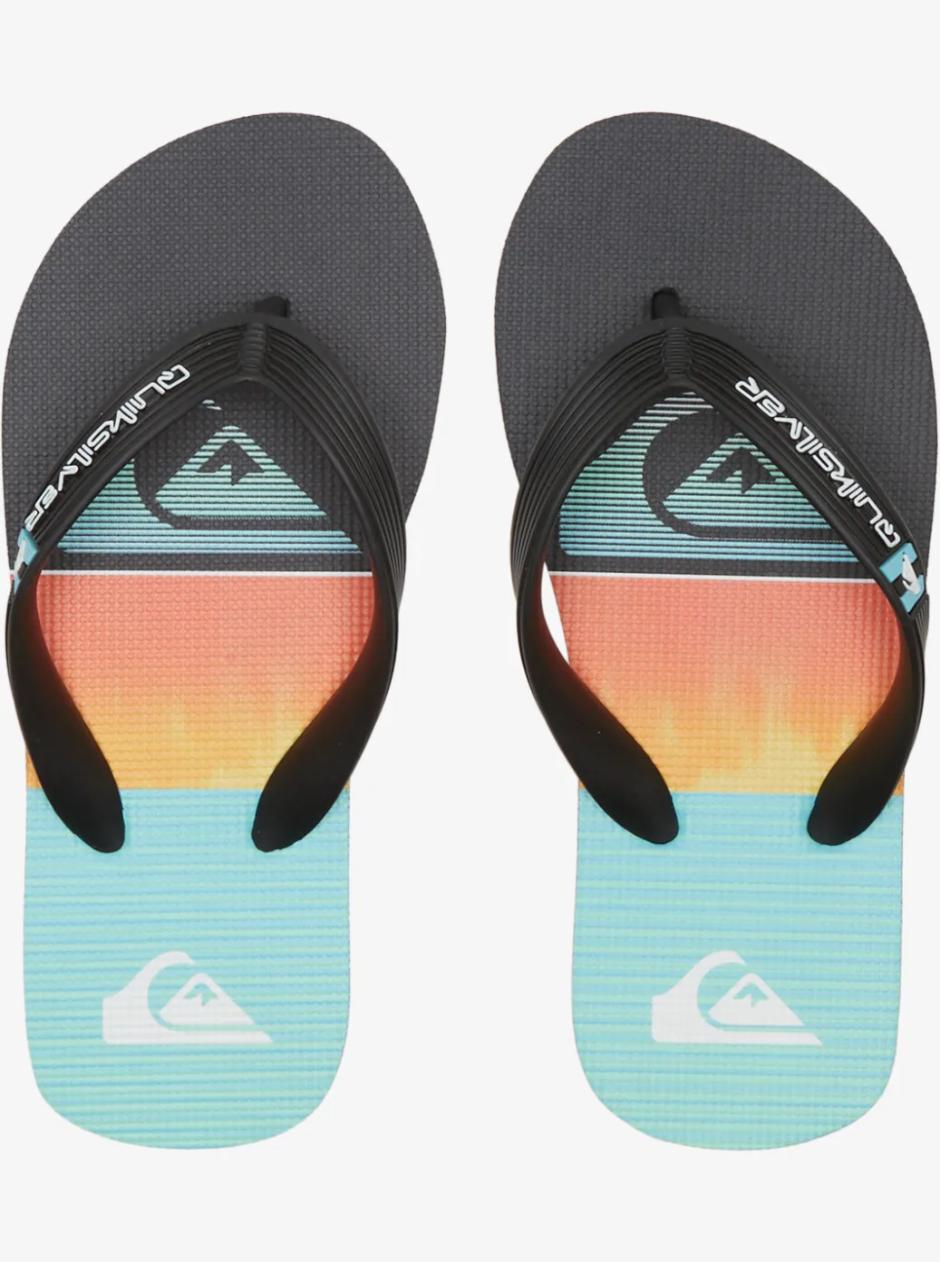 Outlet Quiksilver Boy'S 8-16 Molokai Flip-Flops Black/Orange/Green