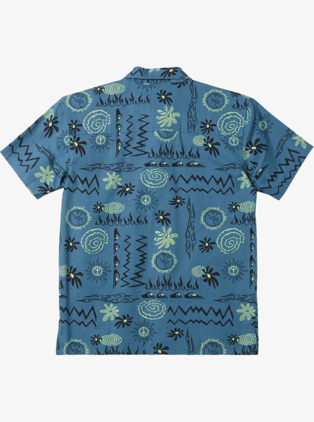 Store Quiksilver Boy'S 8-16 Radical Times Short Sleeve Woven Shirt Agean Blue Radical Times Ss