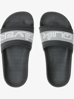 New Quiksilver Boy'S 8-16 Rivi Wordmark Slide Sandals Black 2