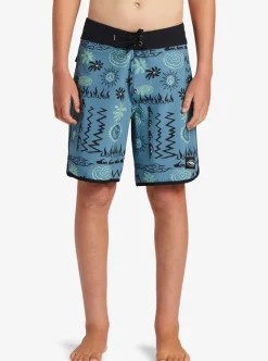 Online Quiksilver Boy'S 8-16 Surfsilk Radical Scallop 16 Boardshorts Aegean Blue
