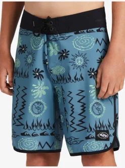Online Quiksilver Boy'S 8-16 Surfsilk Radical Scallop 16 Boardshorts Aegean Blue