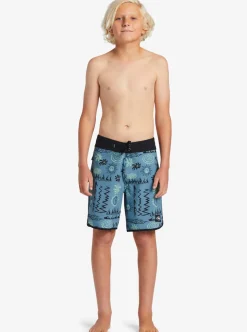 Online Quiksilver Boy'S 8-16 Surfsilk Radical Scallop 16 Boardshorts Aegean Blue