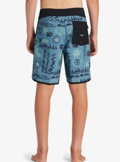 Online Quiksilver Boy'S 8-16 Surfsilk Radical Scallop 16 Boardshorts Aegean Blue