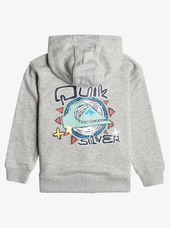 Clearance Quiksilver Boy'S 2-7 Vintage Rising Lines Zip-Up Hoodie Light Grey Heather