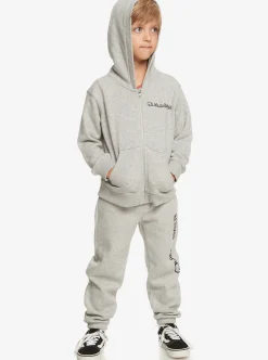 Clearance Quiksilver Boy'S 2-7 Vintage Rising Lines Zip-Up Hoodie Light Grey Heather