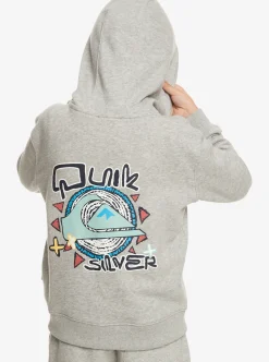 Clearance Quiksilver Boy'S 2-7 Vintage Rising Lines Zip-Up Hoodie Light Grey Heather