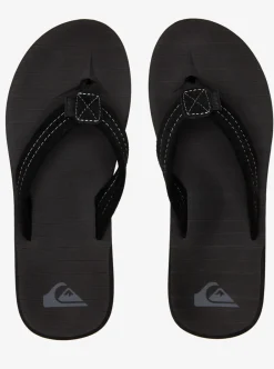 Shop Quiksilver Carver Suede Leather Sandals Solid Black