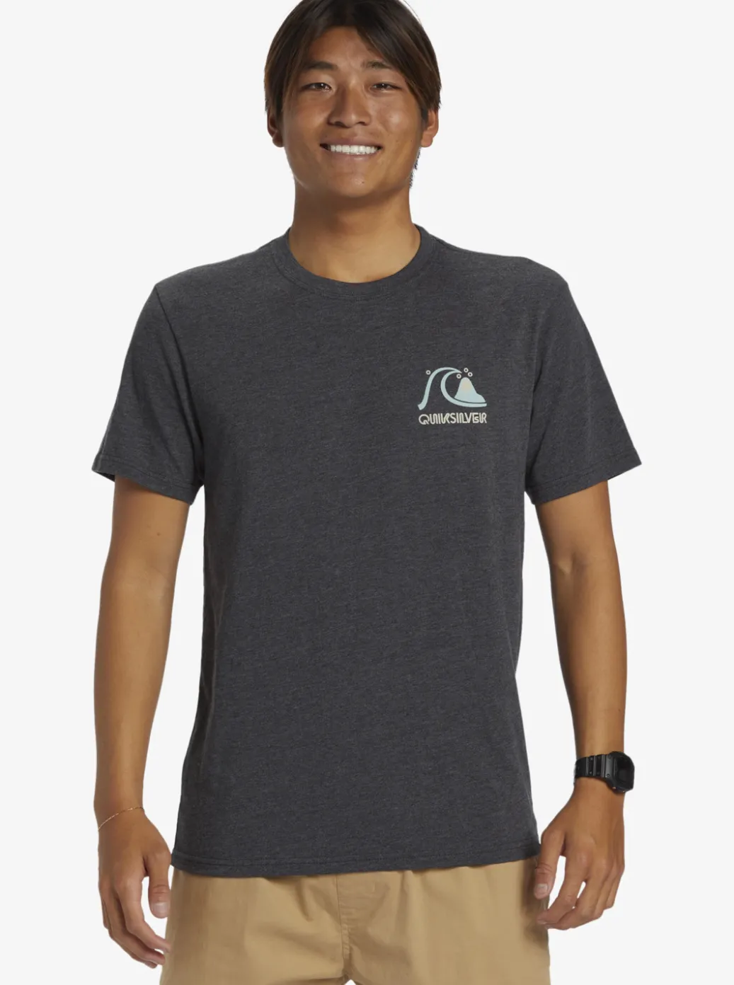 Clearance Quiksilver Circle Back T-Shirt Charcoal Heather