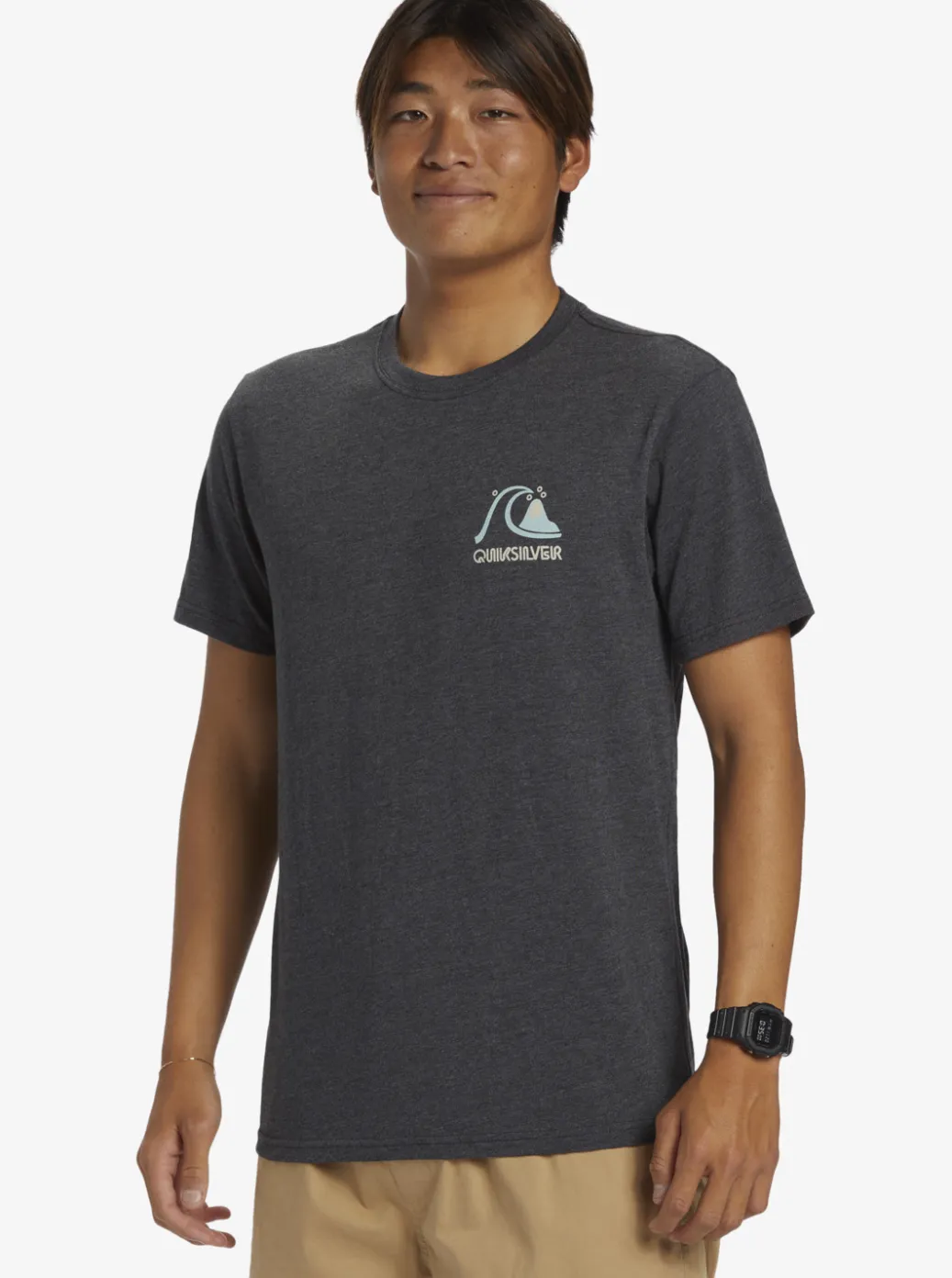 Clearance Quiksilver Circle Back T-Shirt Charcoal Heather