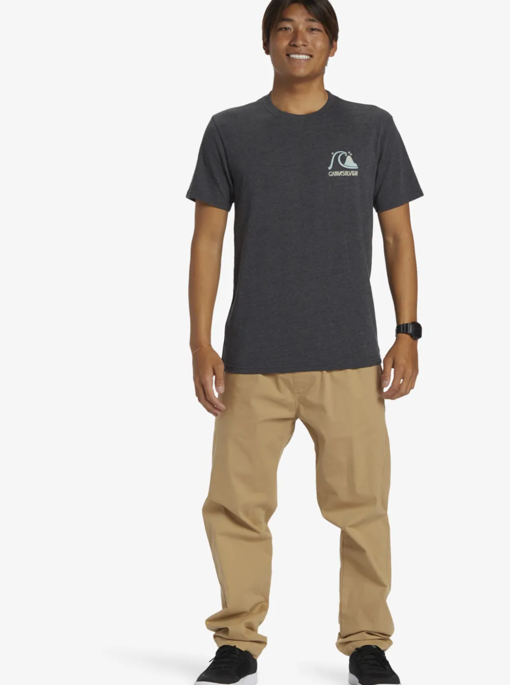 Clearance Quiksilver Circle Back T-Shirt Charcoal Heather