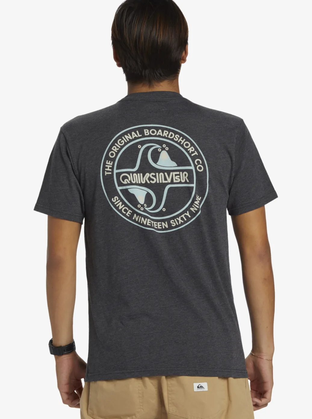 Clearance Quiksilver Circle Back T-Shirt Charcoal Heather
