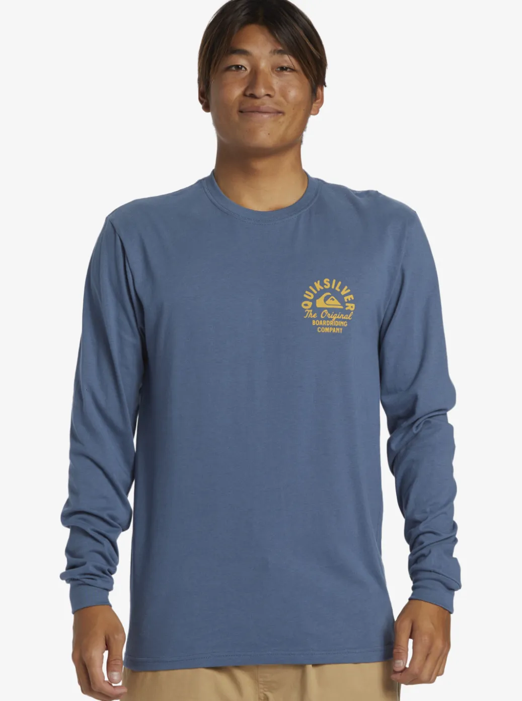 Sale Quiksilver Circled Script Long Sleeve T-Shirt Bering Sea