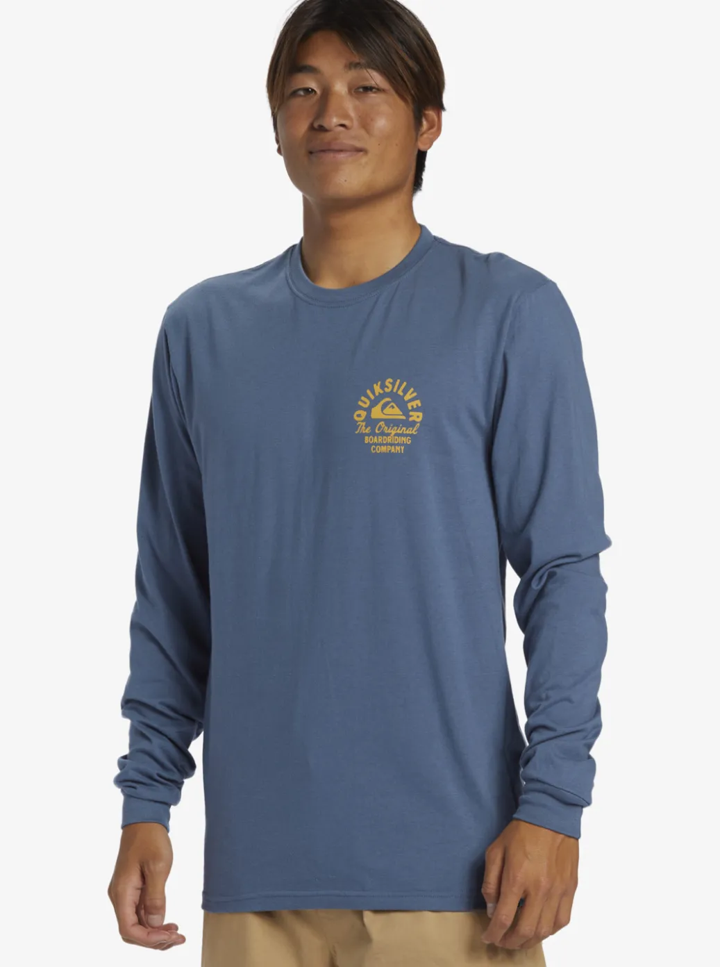 Sale Quiksilver Circled Script Long Sleeve T-Shirt Bering Sea