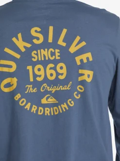 Sale Quiksilver Circled Script Long Sleeve T-Shirt Bering Sea
