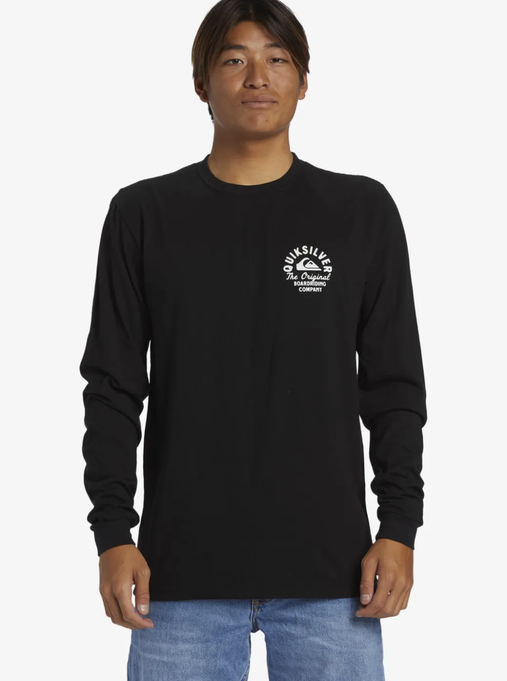 Best Quiksilver Circled Script Long Sleeve T-Shirt Black