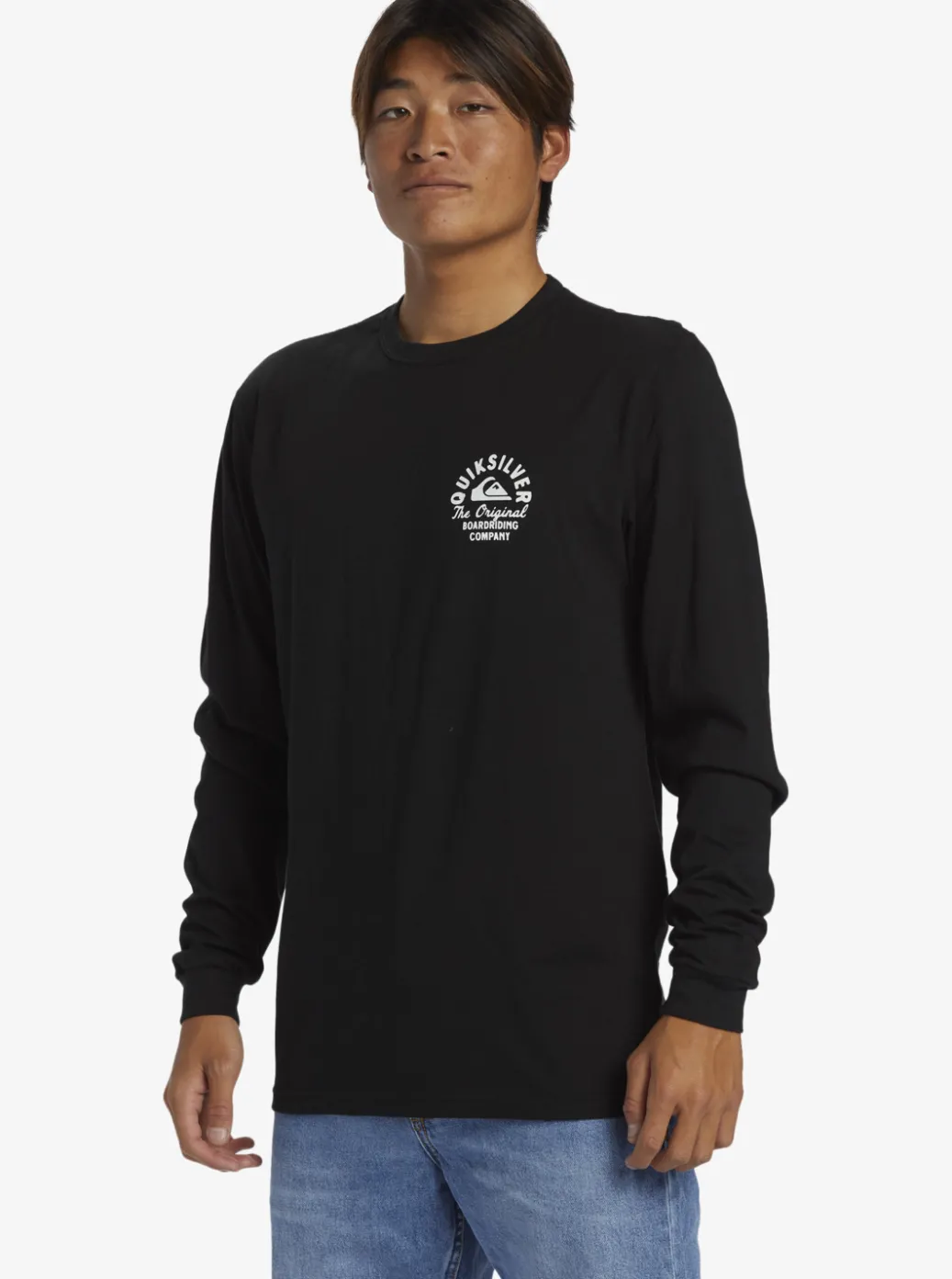 Best Quiksilver Circled Script Long Sleeve T-Shirt Black