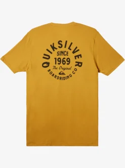 Best Quiksilver Circled Script T-Shirt Mustard