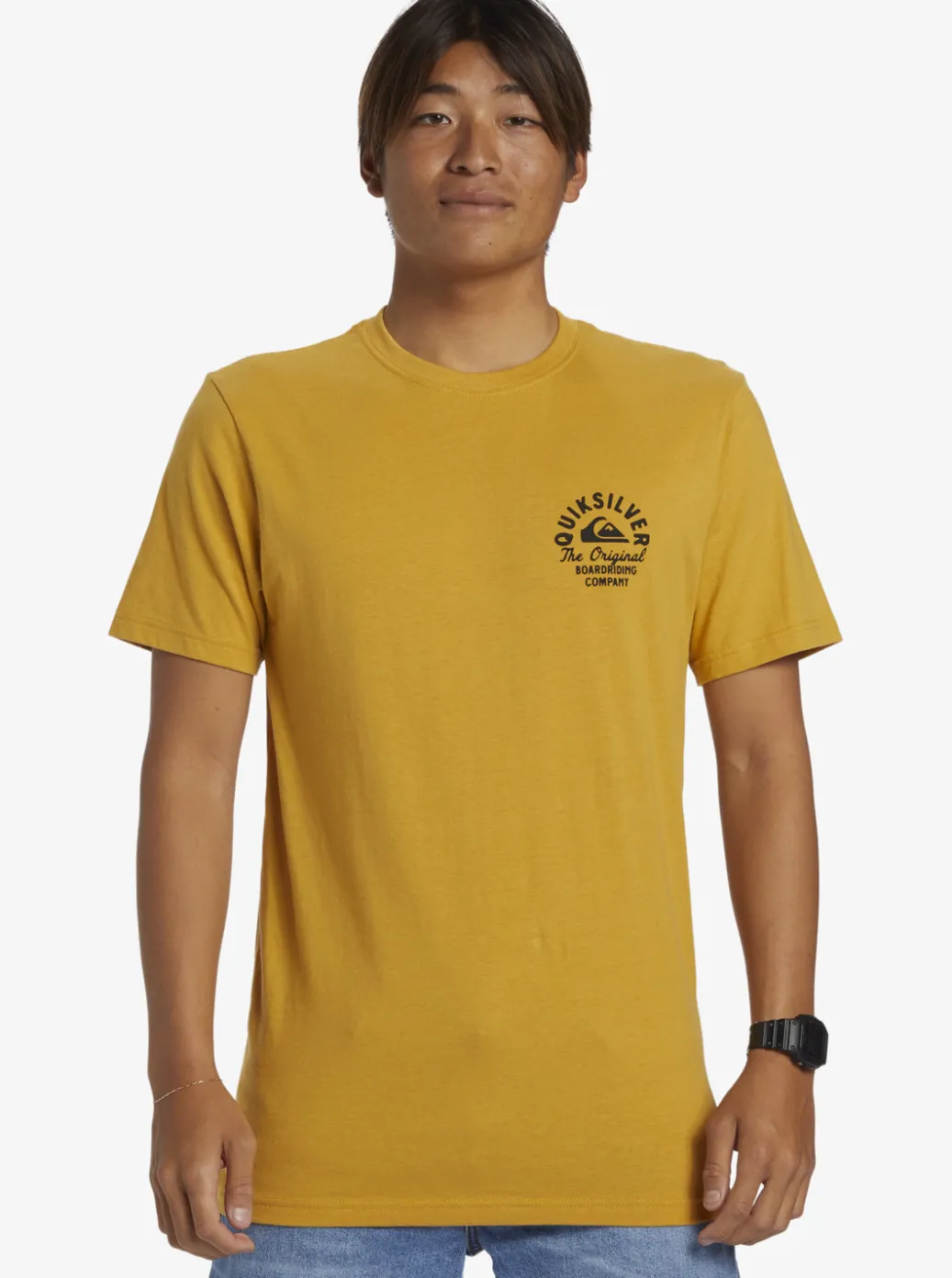 Best Quiksilver Circled Script T-Shirt Mustard