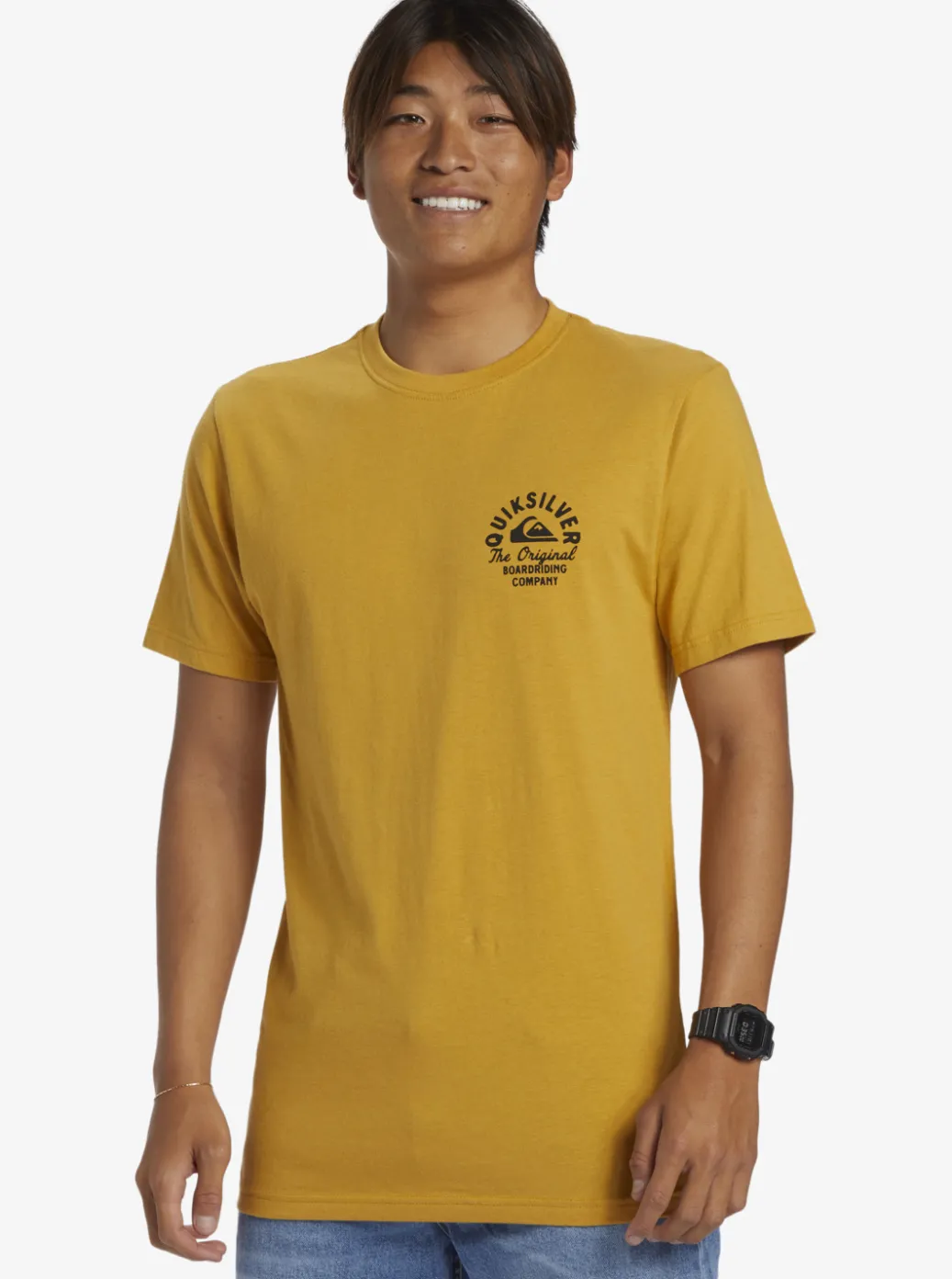 Best Quiksilver Circled Script T-Shirt Mustard