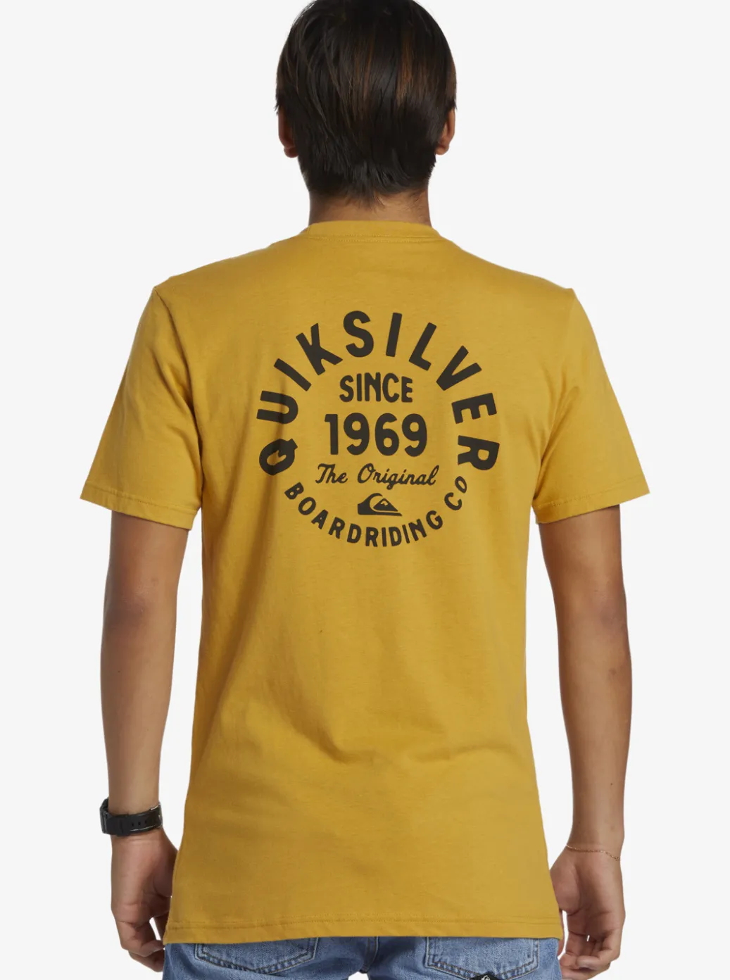 Best Quiksilver Circled Script T-Shirt Mustard