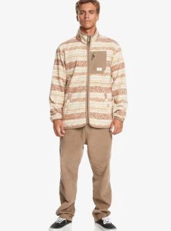 New Quiksilver Clean Coasts Zip-Up Fleece Birch Playa Mesa