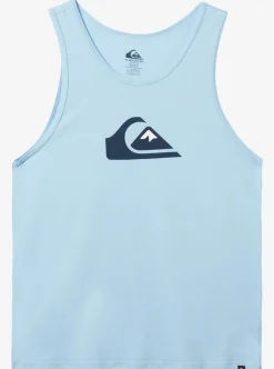 Shop Quiksilver Comp Logo Tank Top Clear Sky
