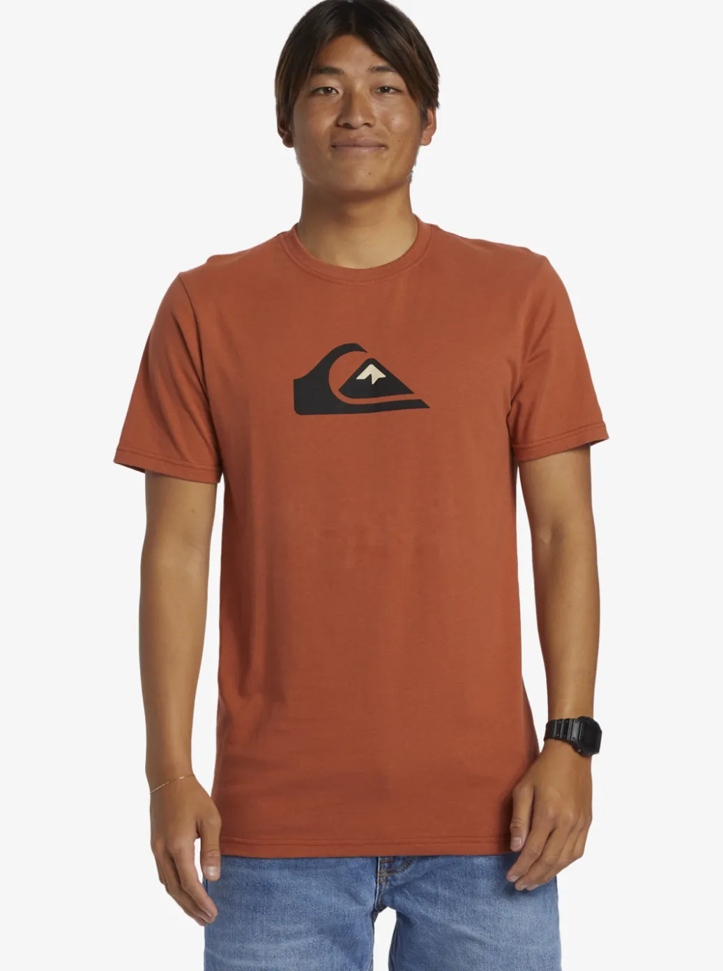 Discount Quiksilver Comp Logo T-Shirt Baked Clay