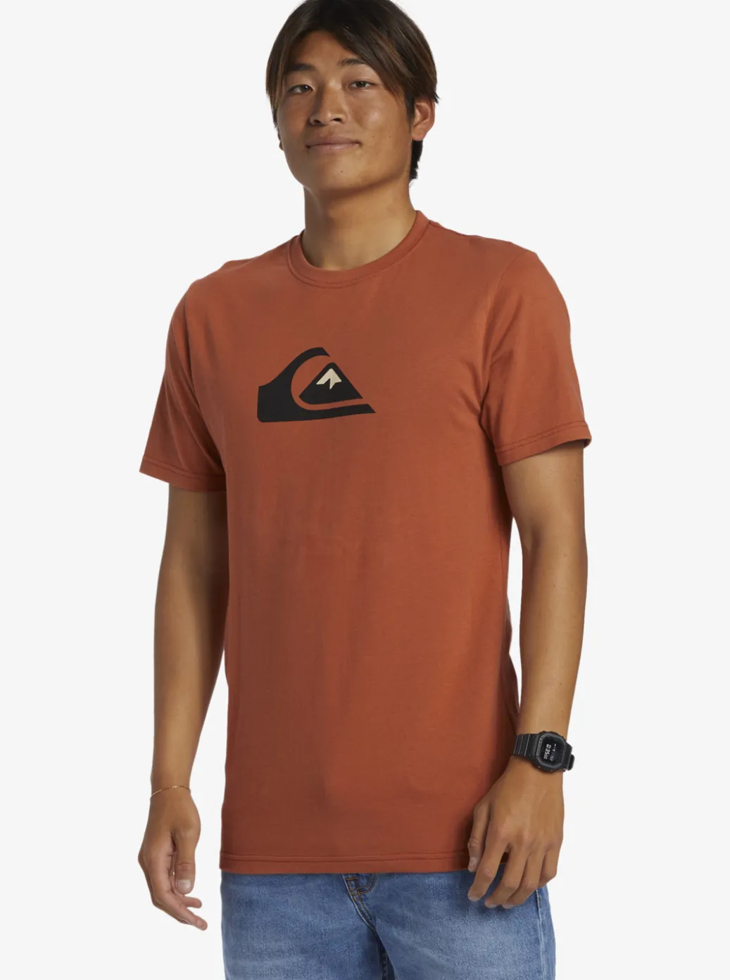 Discount Quiksilver Comp Logo T-Shirt Baked Clay