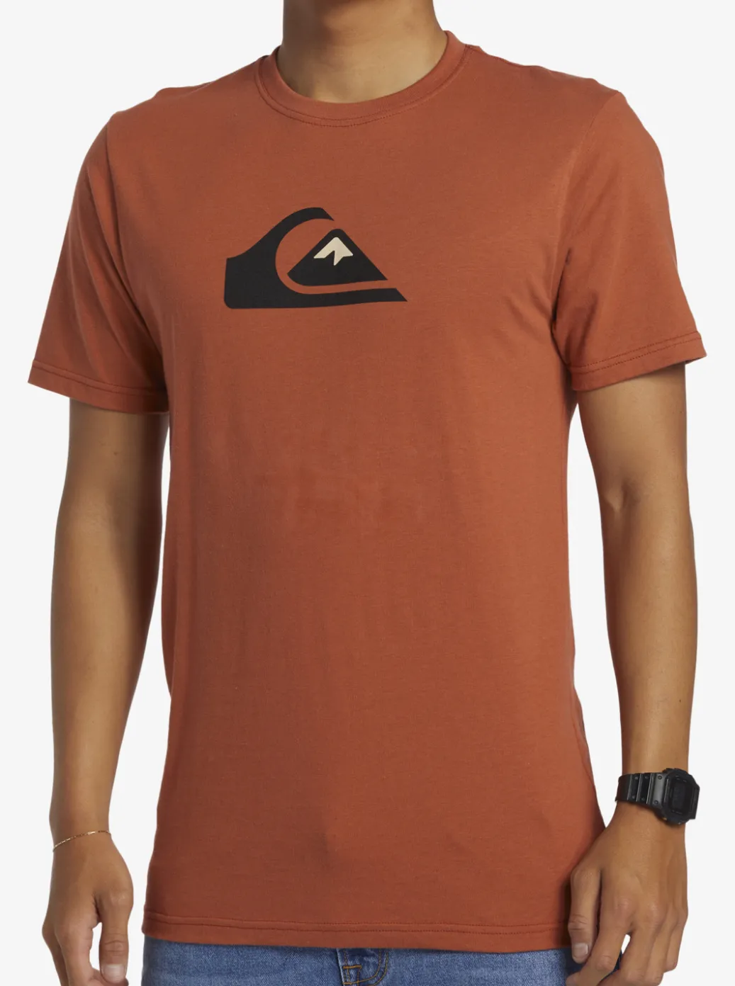 Discount Quiksilver Comp Logo T-Shirt Baked Clay