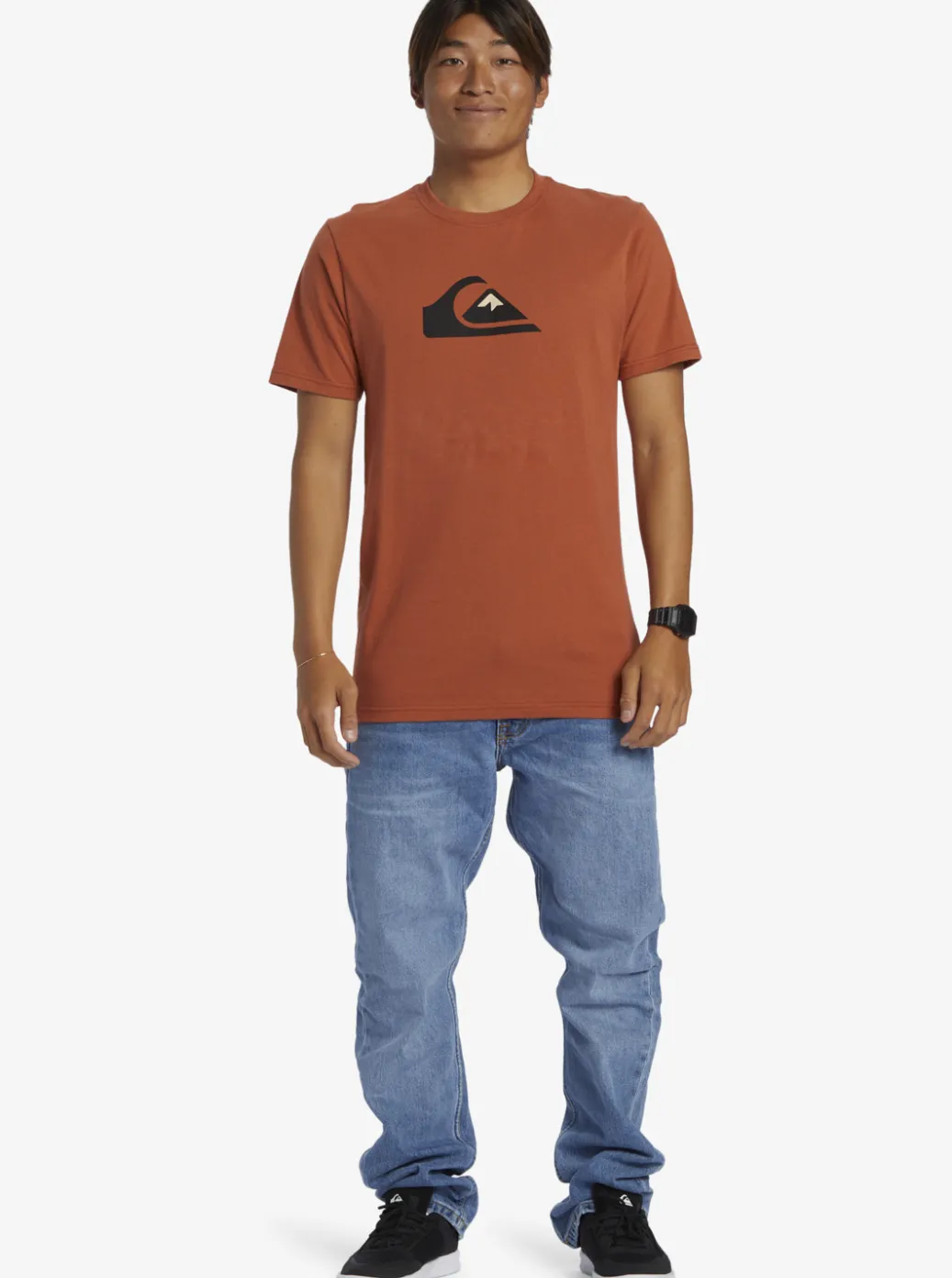 Discount Quiksilver Comp Logo T-Shirt Baked Clay
