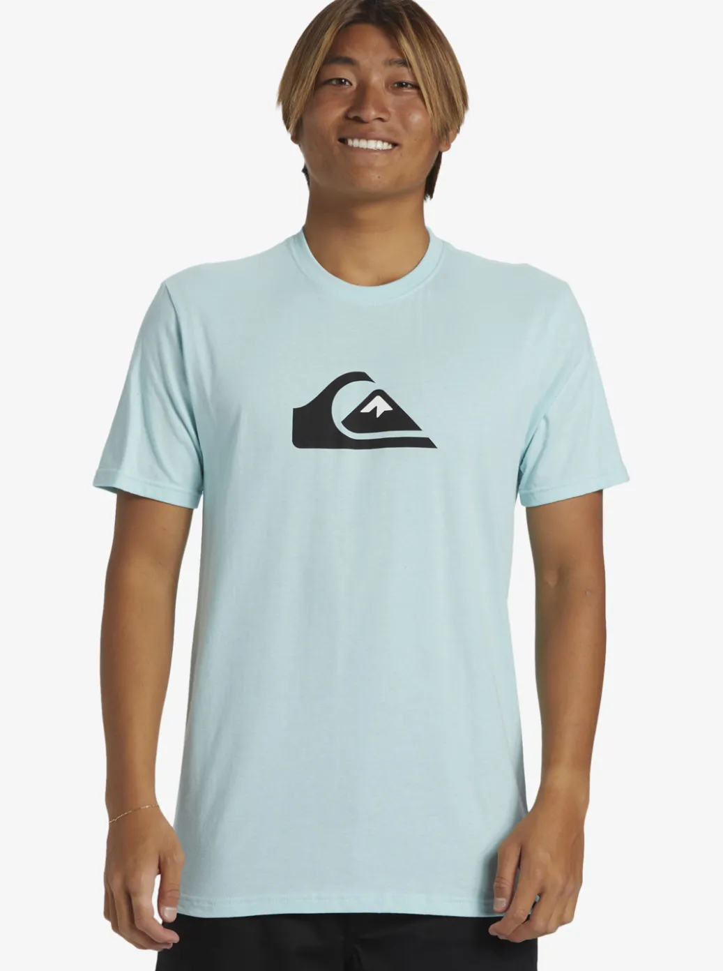 Cheap Quiksilver Comp Logo T-Shirt Pastel Turquoise