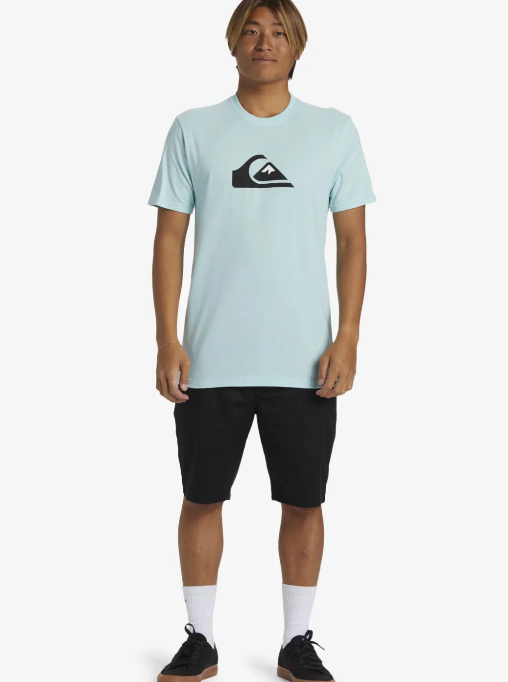 Cheap Quiksilver Comp Logo T-Shirt Pastel Turquoise